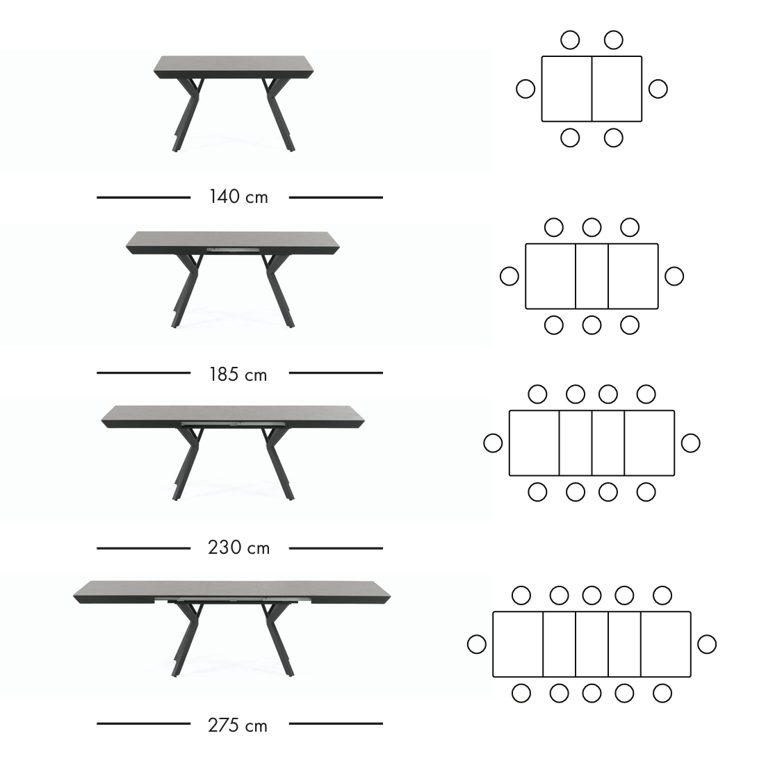 Zen utdragbart matbord 140–275 cm